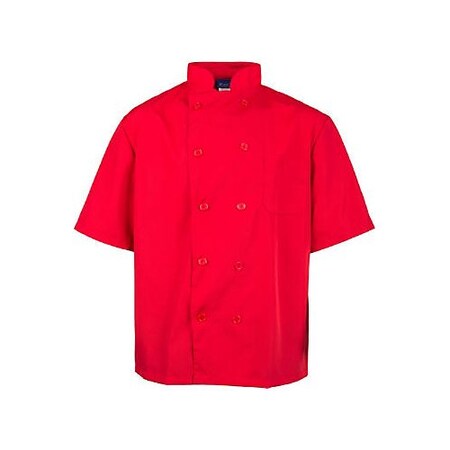 Allpoints Kng 2Xl Lw Chef Coat Red Short Sleeve 2578RED2XL